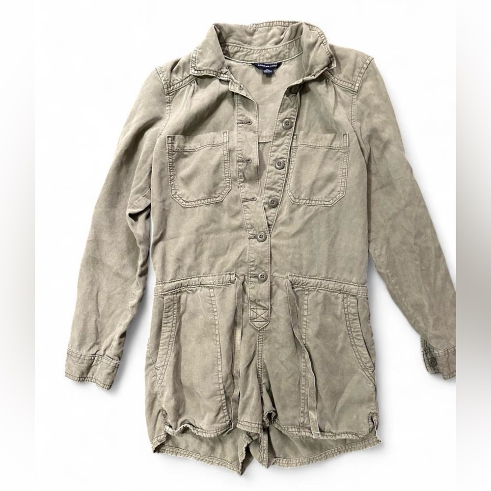 American Eagle Outfitters Olive Green Utility Romper
